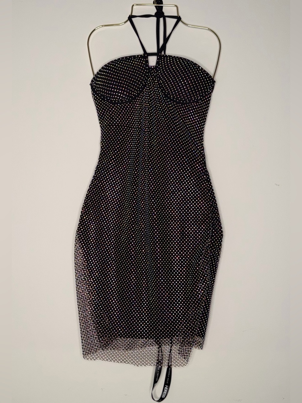 Heiress Beverly H - BLACK
CRYSTAL EMBELLISHED
HALTER MINI DRESS - New with tag L - Picture 3 of 12